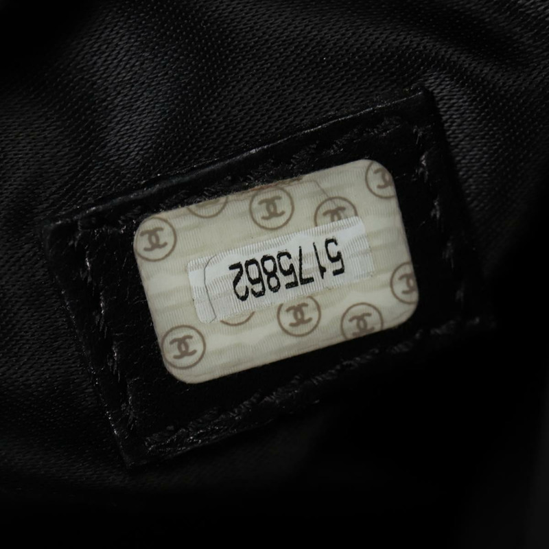 【日本直送】香奈兒魚子醬皮黑色金CC鏈條手提包 Auth 138564V-10