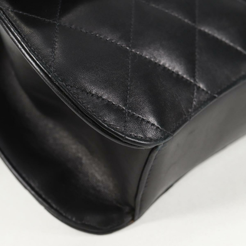 【日本直送】香奈兒鏈條手提包，羊皮材質，黑色，銀色雙C標誌，正品編號138566V-7