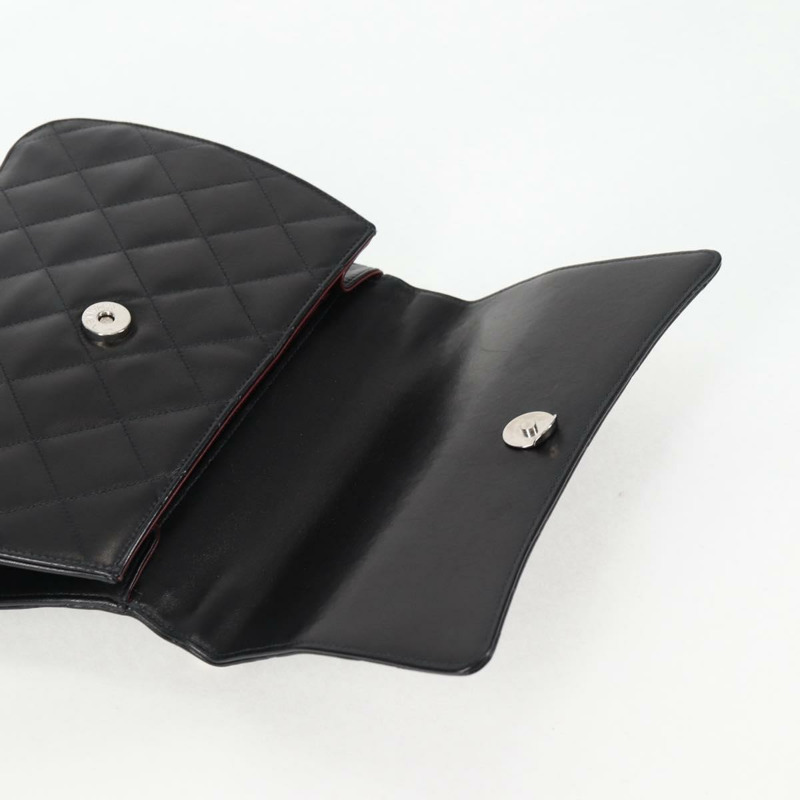 【日本直送】香奈兒鏈條手提包，羊皮材質，黑色，銀色雙C標誌，正品編號138566V-9