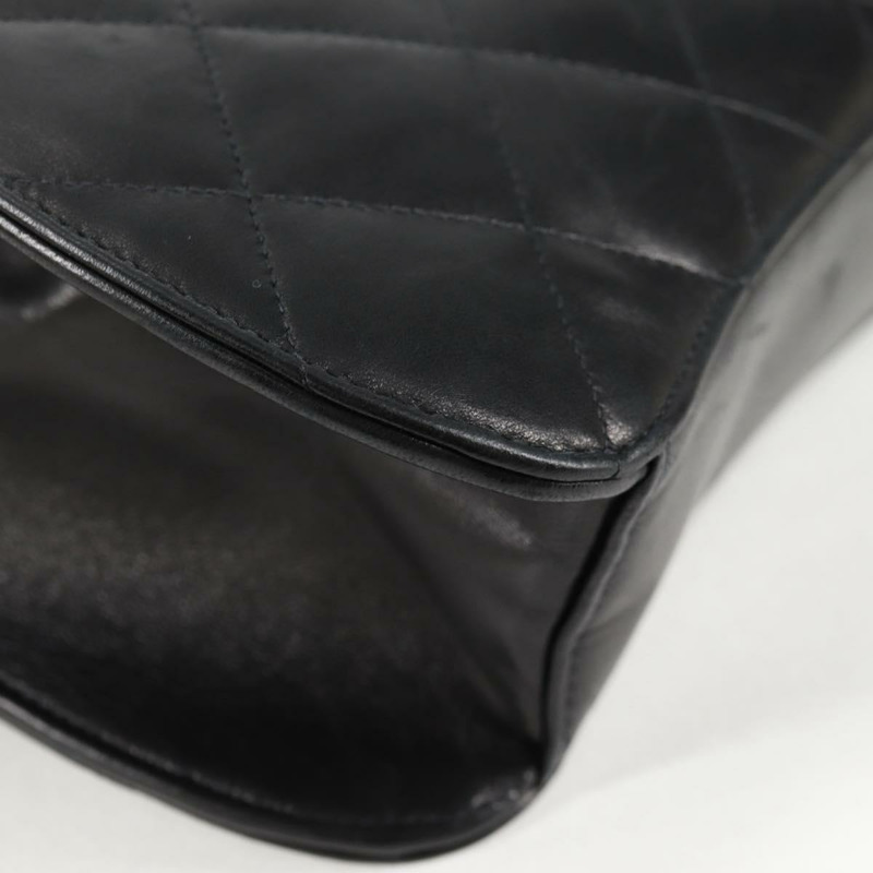 【日本直送】香奈兒鏈條手提包，羊皮材質，黑色，銀色雙C標誌，正品編號138566V-15