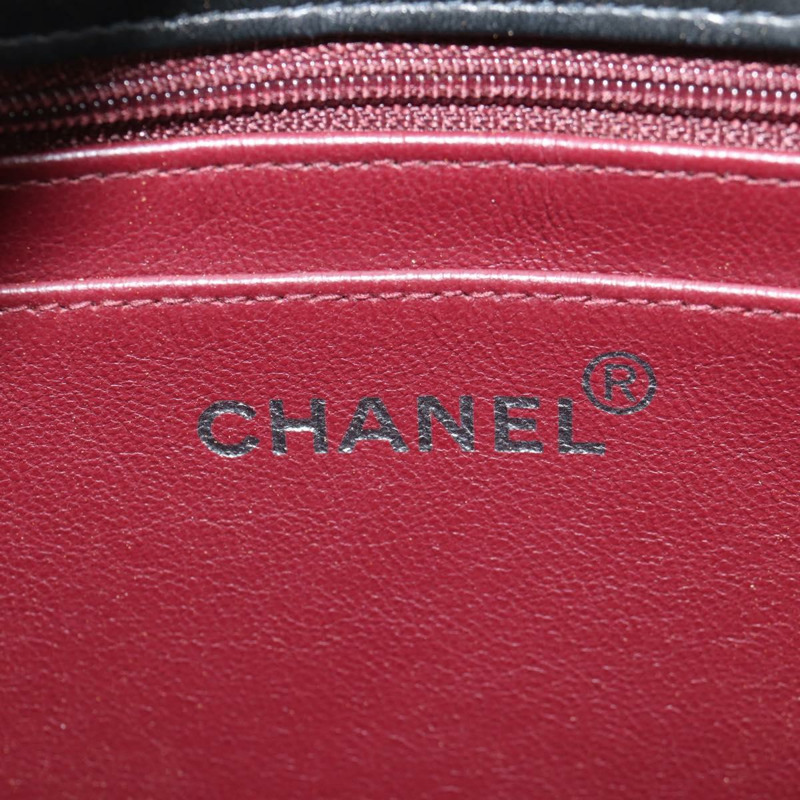 【日本直送】香奈兒鏈條手提包，羊皮材質，黑色，銀色雙C標誌，正品編號138566V-17