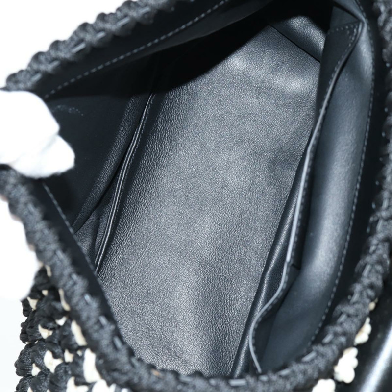 【日本直送】Salvatore Ferragamo Margot Gancini 手提包，聚酯纖維材質，兩用，白色/黑色，正品，貨號 yk19192SAV-9