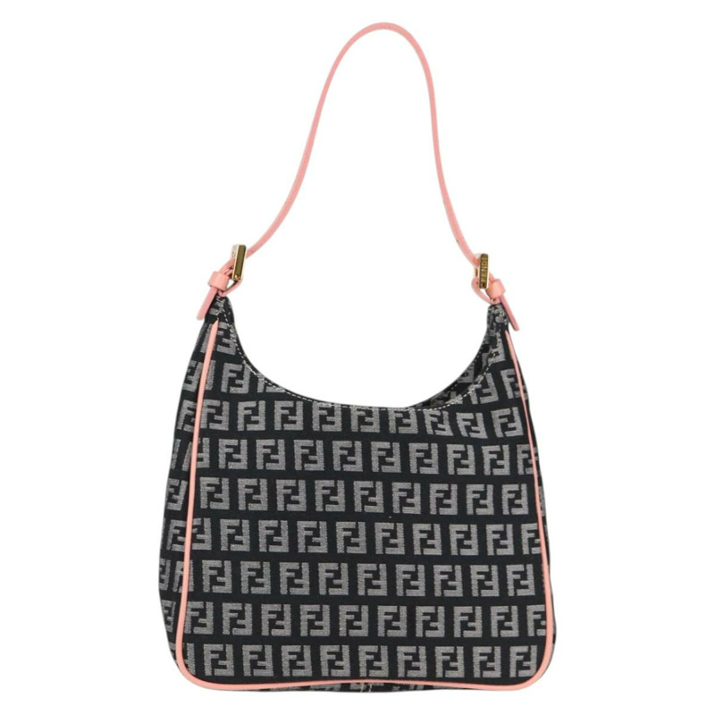 【日本直送】FENDI Zucchino帆布手提包 黑色 金色 正品 yk19129V-1