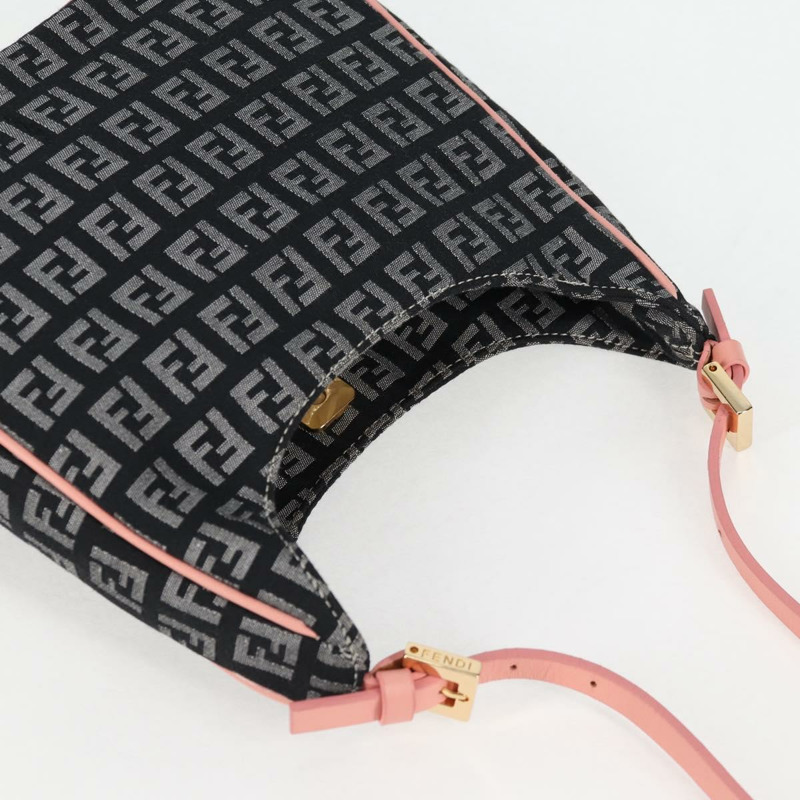 【日本直送】FENDI Zucchino帆布手提包 黑色 金色 正品 yk19129V-5