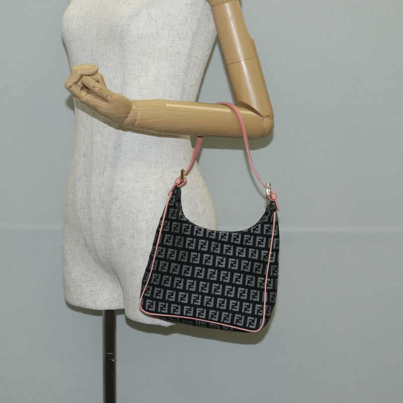 【日本直送】FENDI Zucchino帆布手提包 黑色 金色 正品 yk19129V-20