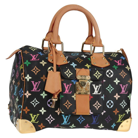 路易威登 Monogram Multicolor Speedy 30 手提包 黑色 M92642 正品 yk19115V