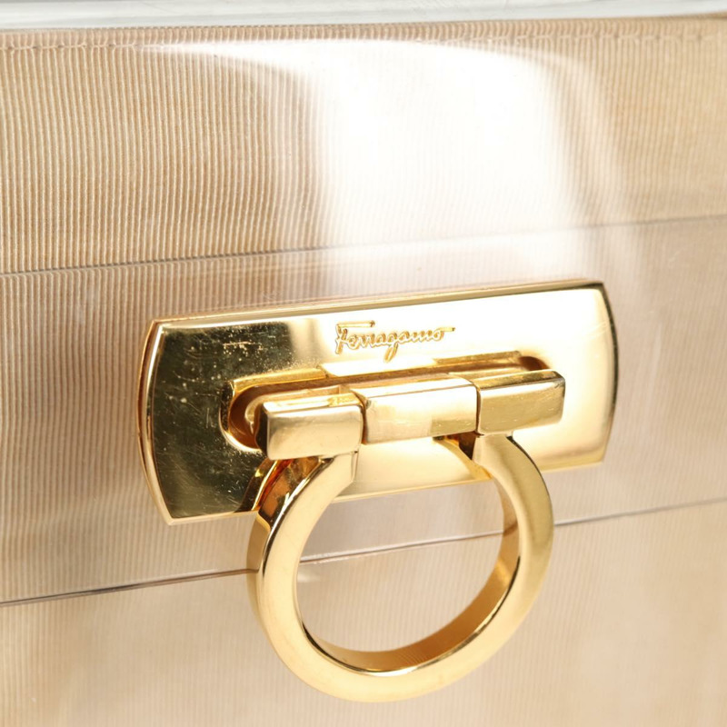 【日本直送】Salvatore Ferragamo 手提包 透明金色塑膠 正品 138346SAV-17