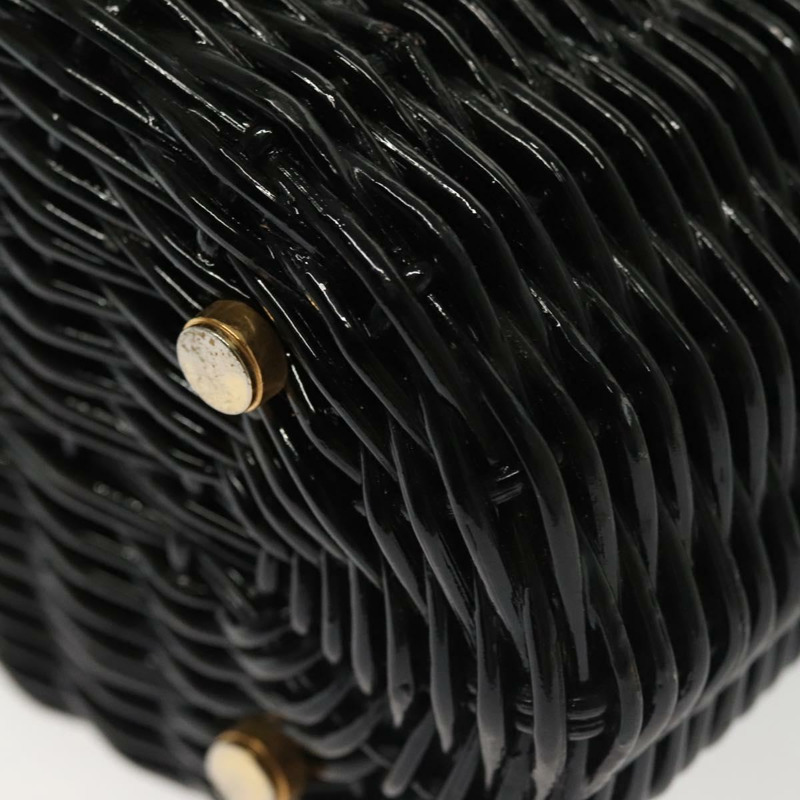 【日本直送】Salvatore Ferragamo Gancini 手提包 藤編 黑色 金色 正品 138876V-15