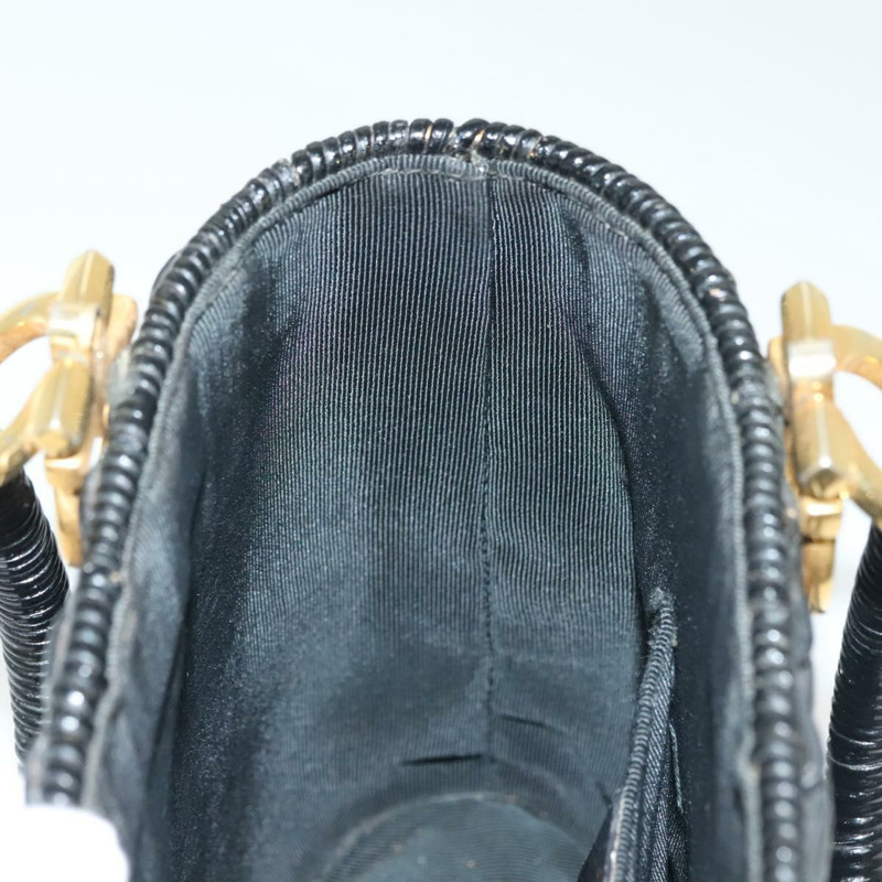 【日本直送】Salvatore Ferragamo Gancini 手提包 藤編 黑色 金色 正品 138876V-17