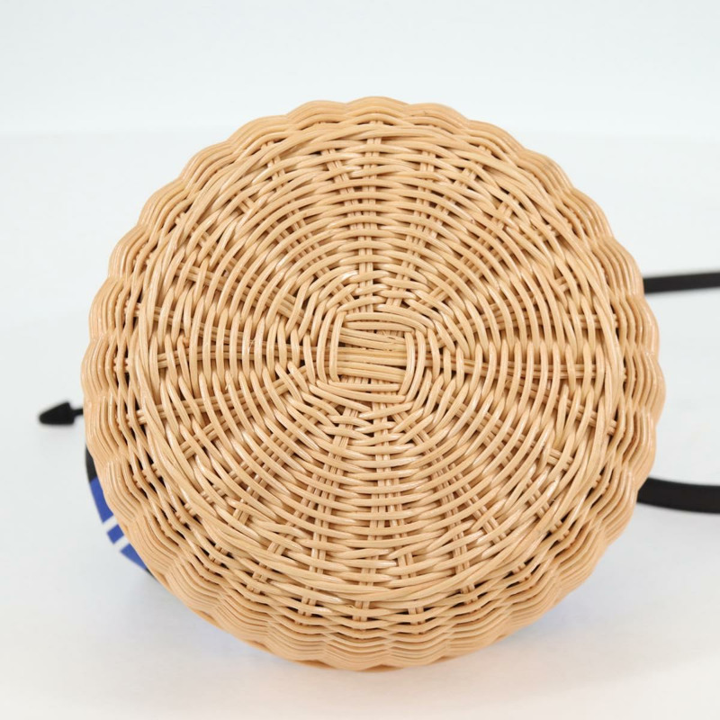 【日本直送】PRADA 藤編手提包 帆布 兩用 藍金配色 1BH115 正品 138994SM-4