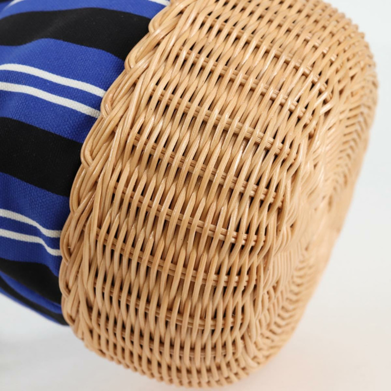 【日本直送】PRADA 藤編手提包 帆布 兩用 藍金配色 1BH115 正品 138994SM-16