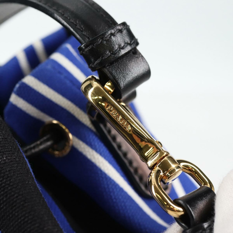 【日本直送】PRADA 藤編手提包 帆布 兩用 藍金配色 1BH115 正品 138994SM-19