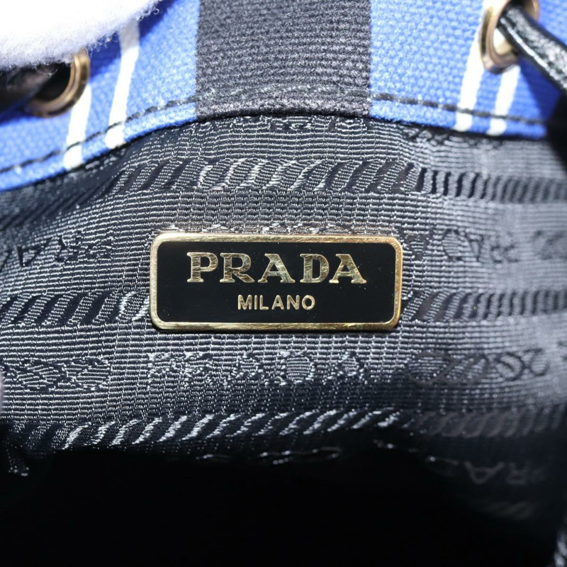 【日本直送】PRADA 藤編手提包 帆布 兩用 藍金配色 1BH115 正品 138994SM-20