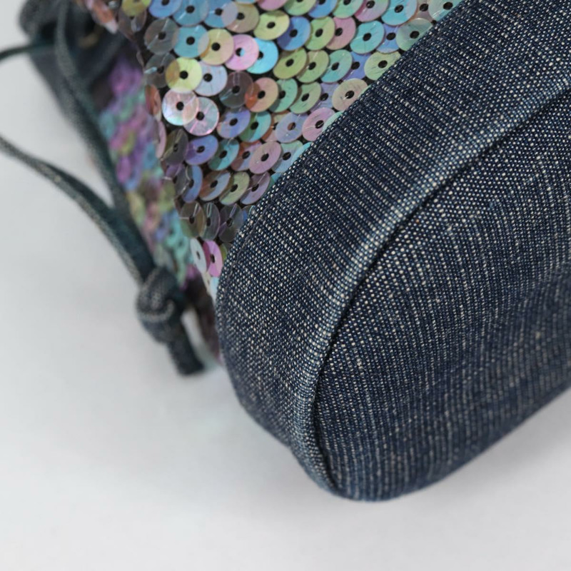 【日本直送】香奈兒亮片手提包 牛仔藍 CC 正品 139014SAV-8