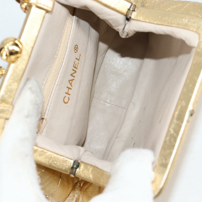 【日本直送】香奈兒 (CHANEL) 鏈條肩背包，羊皮材質，金色 CC 標誌，貨號 135116SM-7