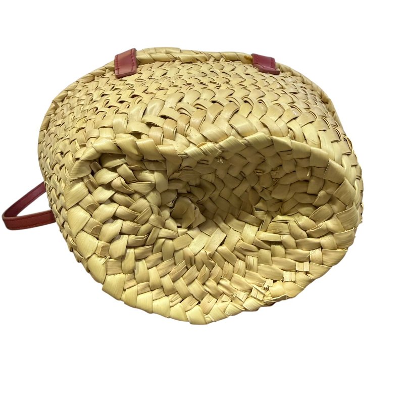 【美收精品】CELINE粉茶色竹編籃 5-114-4