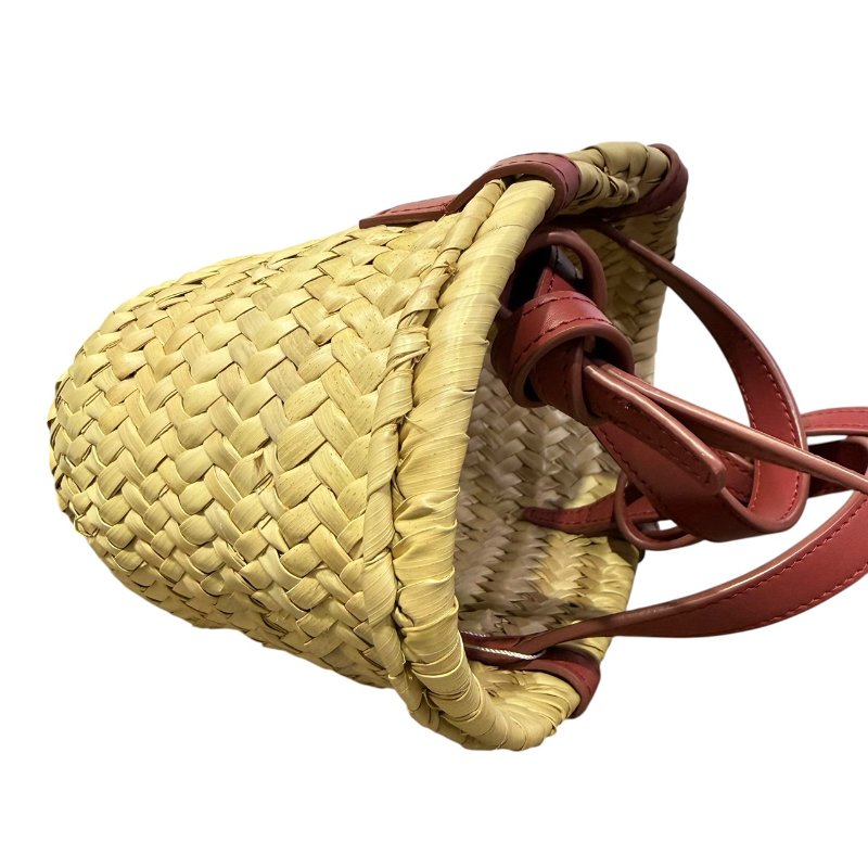 【美收精品】CELINE粉茶色竹編籃 5-114-6