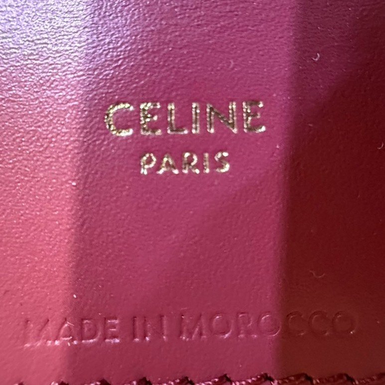 【美收精品】CELINE粉茶色竹編籃 5-114-10