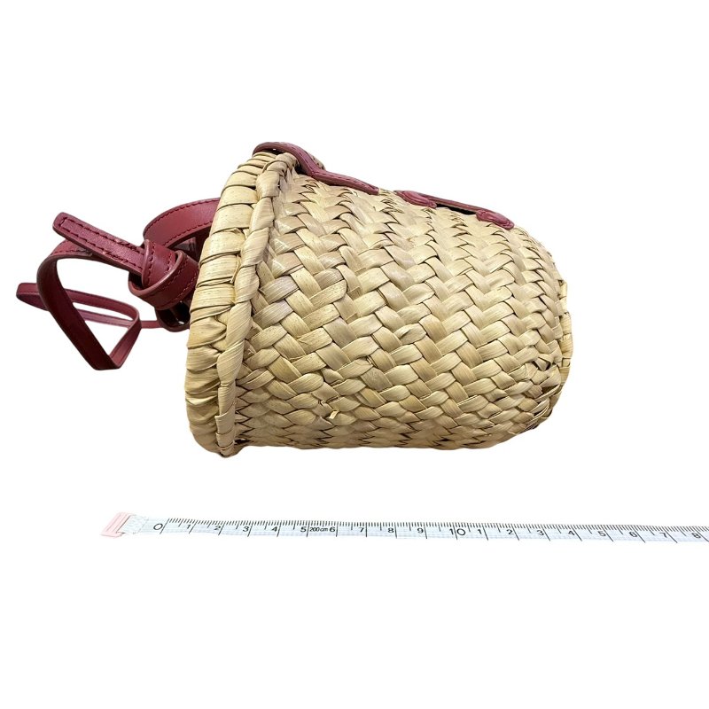 【美收精品】CELINE粉茶色竹編籃 5-114-16