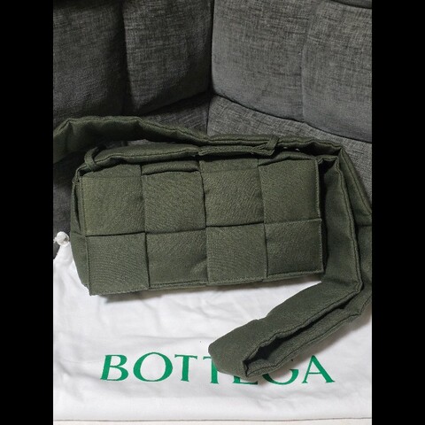 [全新]Bottega Veneta BV 帆布 cassette 墨綠色