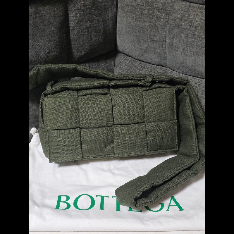 [全新]Bottega Veneta BV 帆布 cassette 墨綠色-0