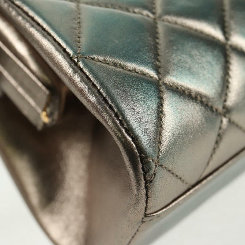 【日本直送】香奈兒 (CHANEL) Matelasse 鏈條肩背包，綠色皮革，CC 標誌，正品編號 136053SAV-14