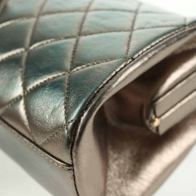 【日本直送】香奈兒 (CHANEL) Matelasse 鏈條肩背包，綠色皮革，CC 標誌，正品編號 136053SAV-15