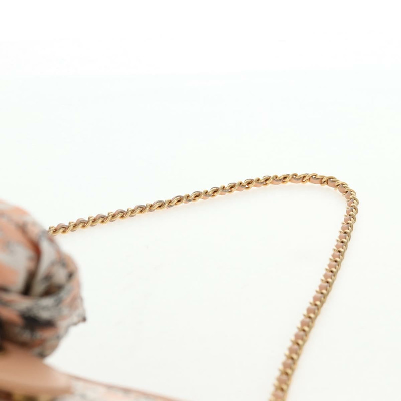 【日本直送】香奈兒鏈條單背包 絲綢粉紅金色雙C標誌 正品 140122SAV-13