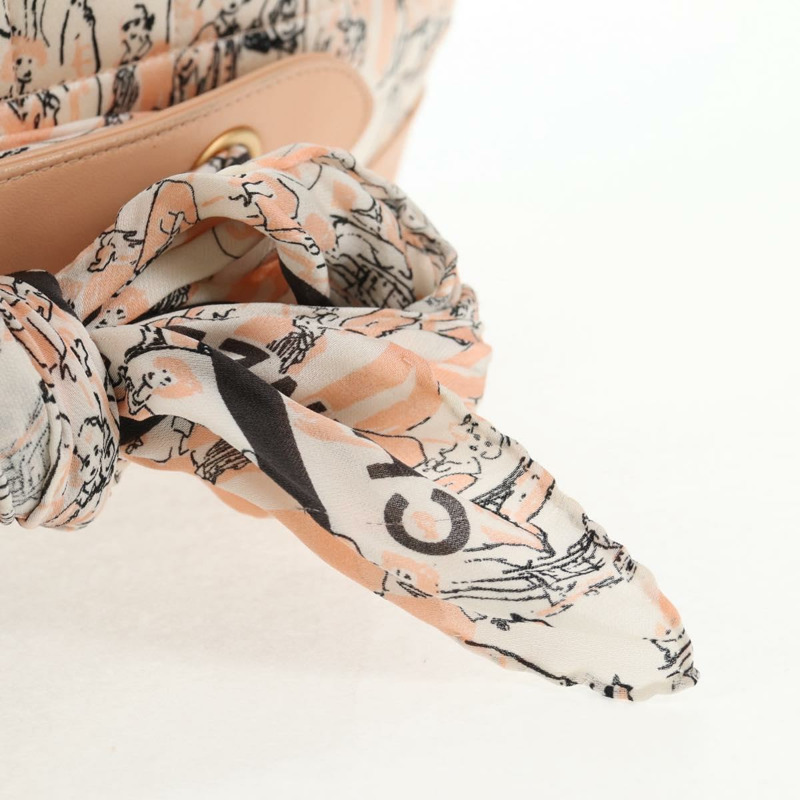 【日本直送】香奈兒鏈條單背包 絲綢粉紅金色雙C標誌 正品 140122SAV-19