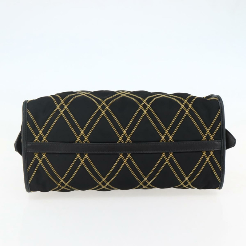 【日本直送】PRADA 尼龍皮革黑色金色手提包 正品 128923V-4