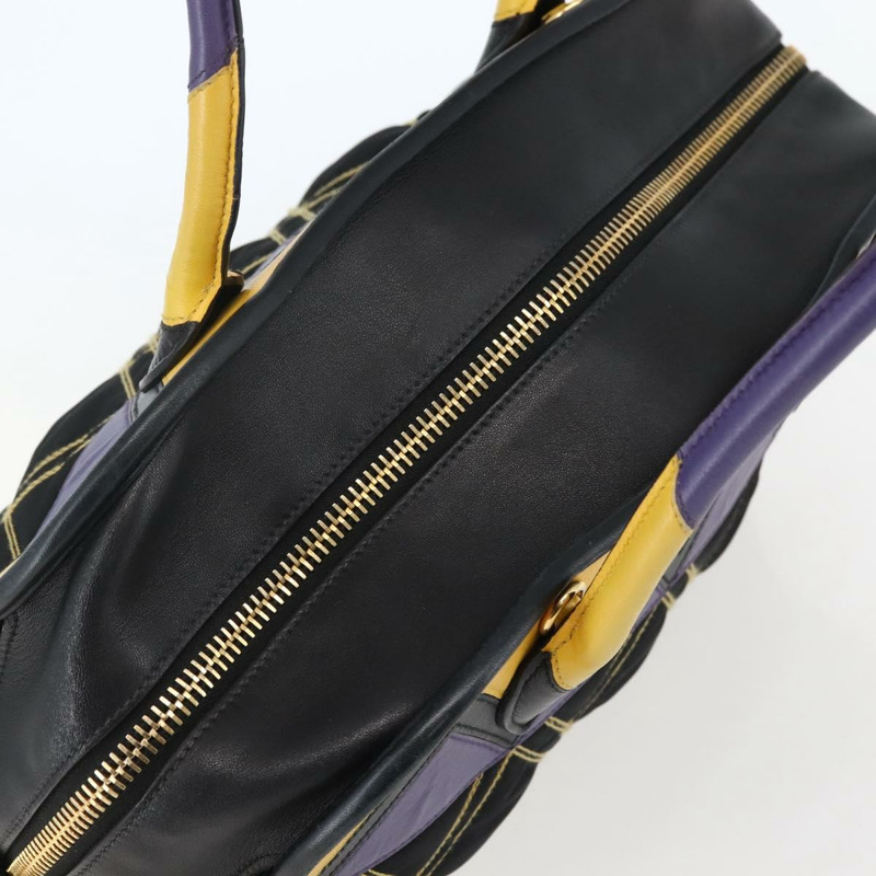 【日本直送】PRADA 尼龍皮革黑色金色手提包 正品 128923V-5