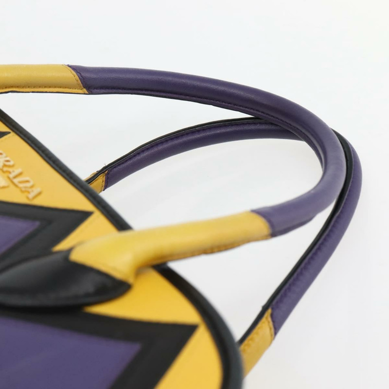 【日本直送】PRADA 尼龍皮革黑色金色手提包 正品 128923V-7