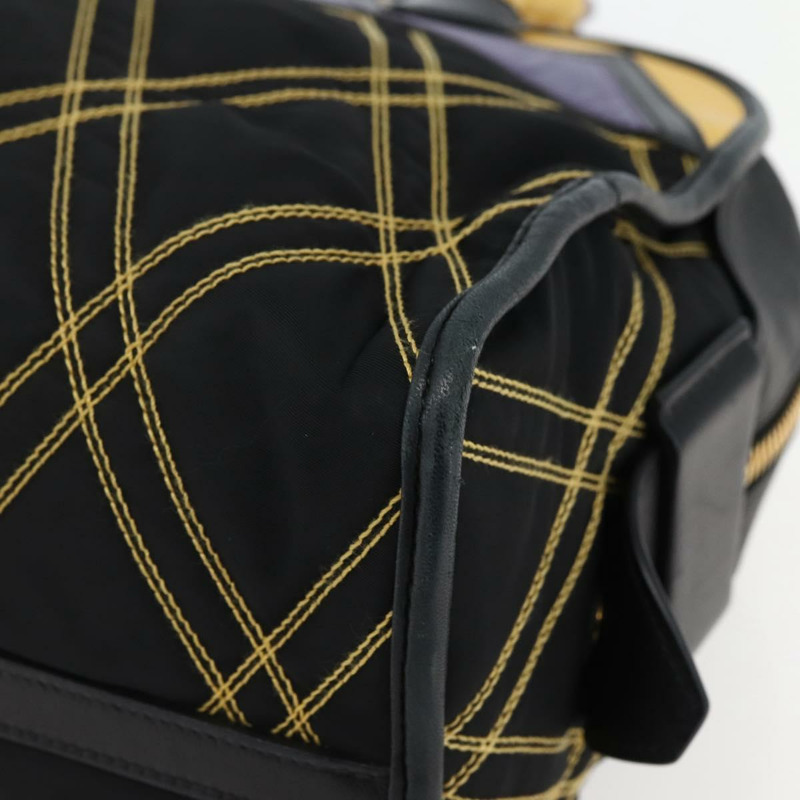 【日本直送】PRADA 尼龍皮革黑色金色手提包 正品 128923V-8