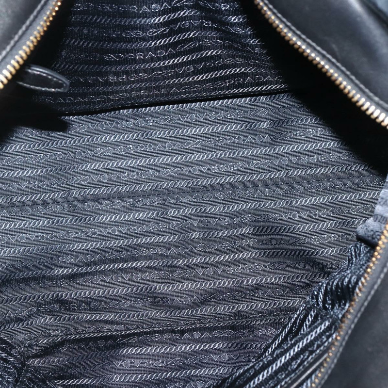 【日本直送】PRADA 尼龍皮革黑色金色手提包 正品 128923V-9