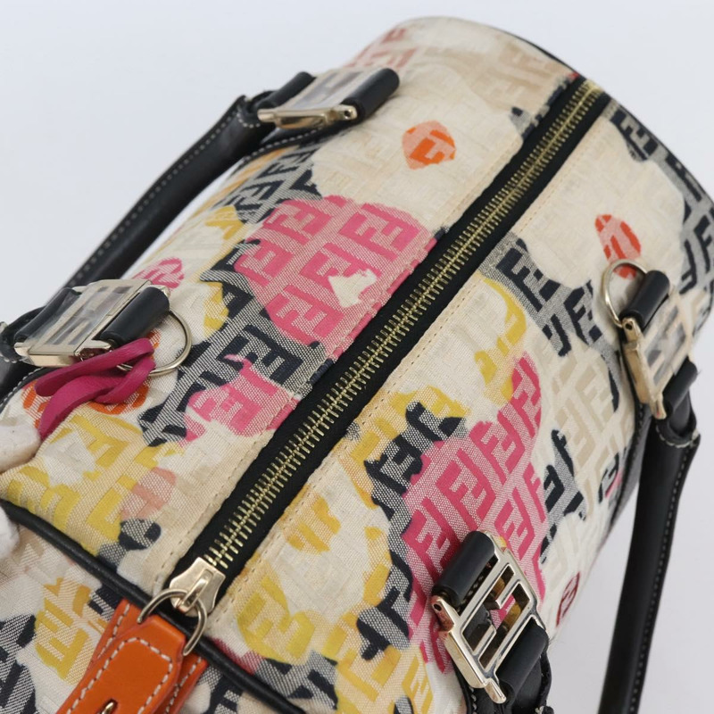 【日本直送】FENDI Zucchino帆布波士頓包 米色 金色 正品 128920SAV-5