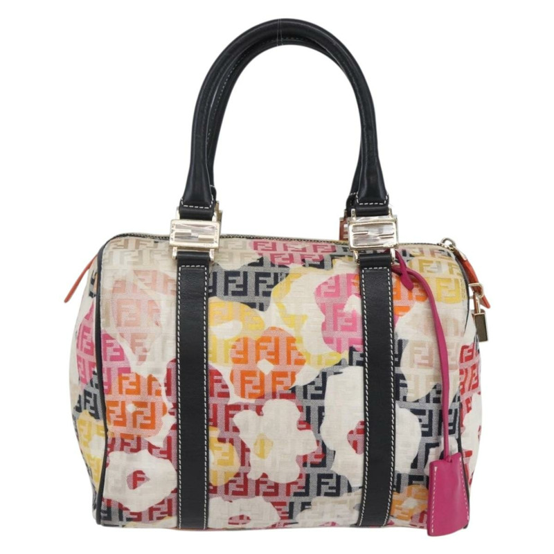 【日本直送】FENDI Zucchino帆布波士頓包 米色 金色 正品 128920SAV-12