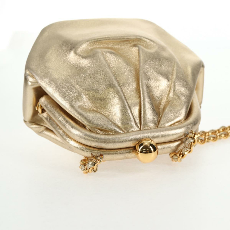 【日本直送】香奈兒 (CHANEL) 鏈條肩背包 皮革 金色 CC 標誌 正品 139977SAV-5