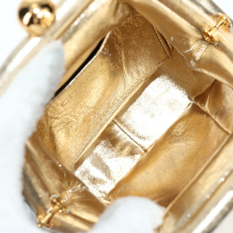 【日本直送】香奈兒 (CHANEL) 鏈條肩背包 皮革 金色 CC 標誌 正品 139977SAV-9