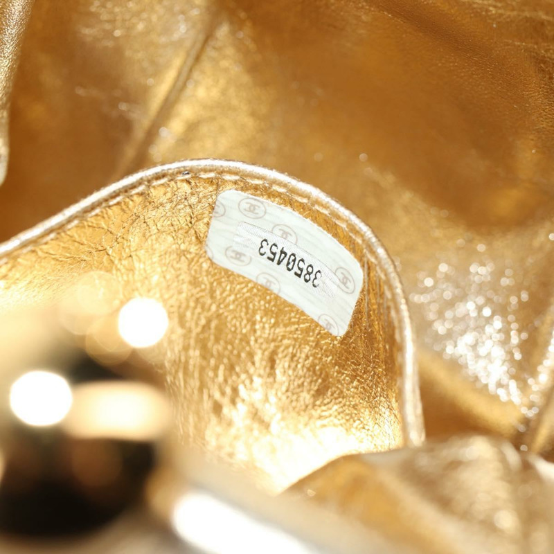 【日本直送】香奈兒 (CHANEL) 鏈條肩背包 皮革 金色 CC 標誌 正品 139977SAV-10