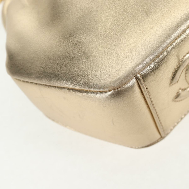 【日本直送】香奈兒 (CHANEL) 鏈條肩背包 皮革 金色 CC 標誌 正品 139977SAV-15