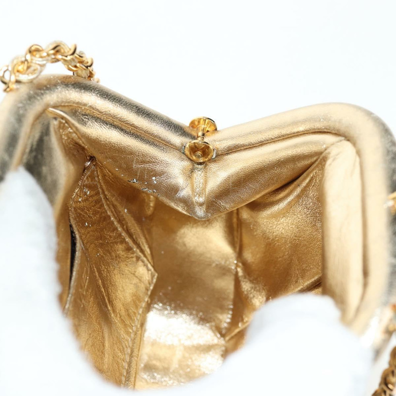 【日本直送】香奈兒 (CHANEL) 鏈條肩背包 皮革 金色 CC 標誌 正品 139977SAV-20