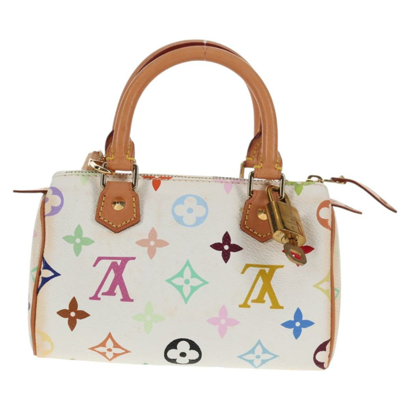 【日本直送】路易威登 Monogram Multicolor 迷你 Speedy 手提包 白色 M92645 正品 128931V-1