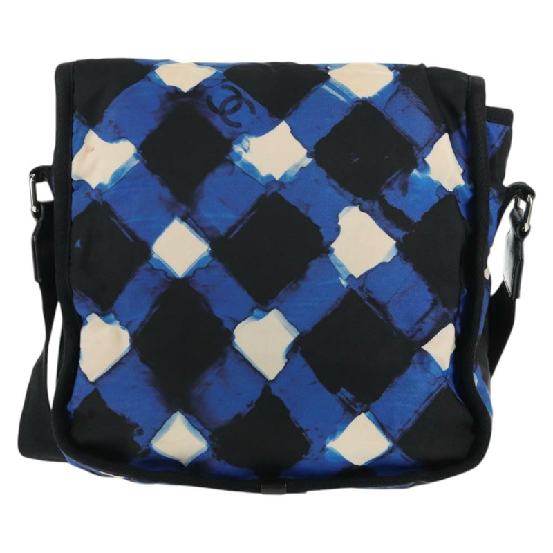 【日本直送】香奈兒尼龍單背包，藍黑銀雙C標誌，貨號141222V-2