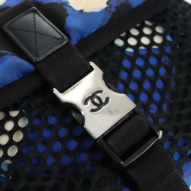 【日本直送】香奈兒尼龍單背包，藍黑銀雙C標誌，貨號141222V-19