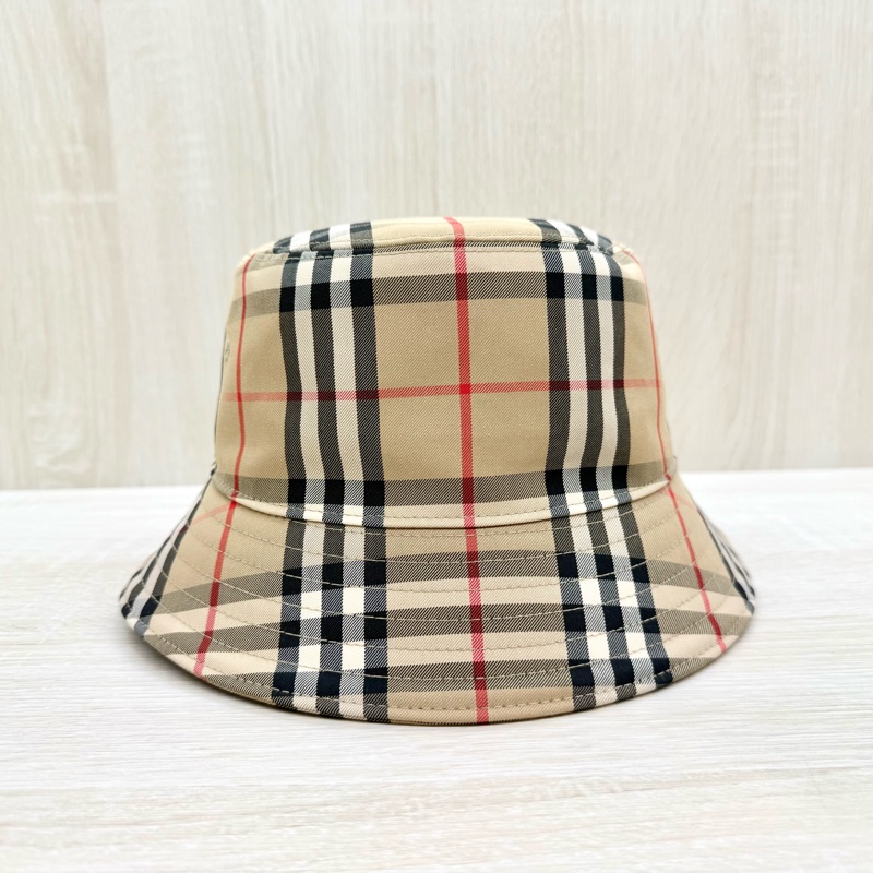 BURBERRY卡其格紋漁夫帽-4