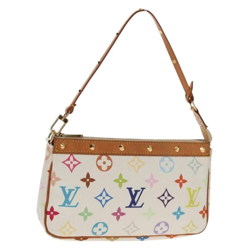 【日本直送】路易威登 (LOUIS VUITTON) 多彩 Pochette Accessoires 手拿包 白色 M92649 LV Auth 146161V-0