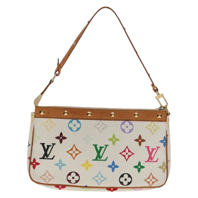 【日本直送】路易威登 (LOUIS VUITTON) 多彩 Pochette Accessoires 手拿包 白色 M92649 LV Auth 146161V-1
