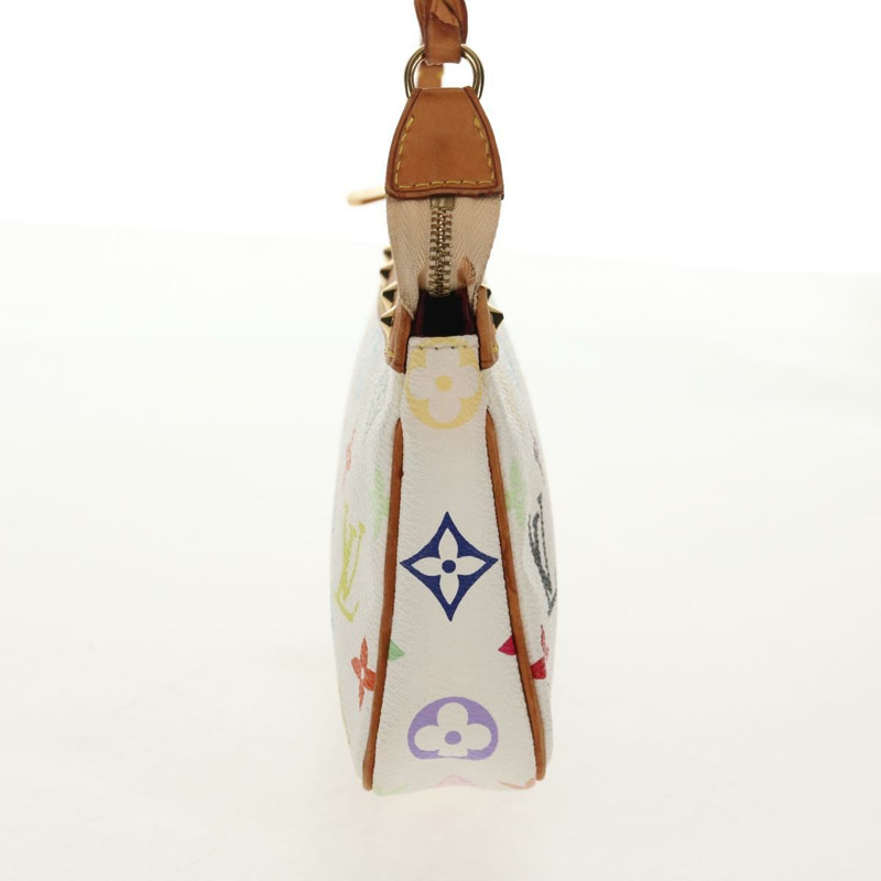 【日本直送】路易威登 (LOUIS VUITTON) 多彩 Pochette Accessoires 手拿包 白色 M92649 LV Auth 146161V-2