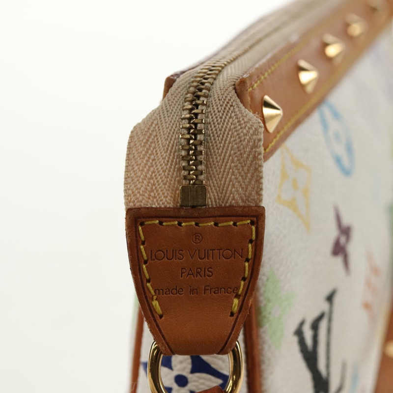 【日本直送】路易威登 (LOUIS VUITTON) 多彩 Pochette Accessoires 手拿包 白色 M92649 LV Auth 146161V-19