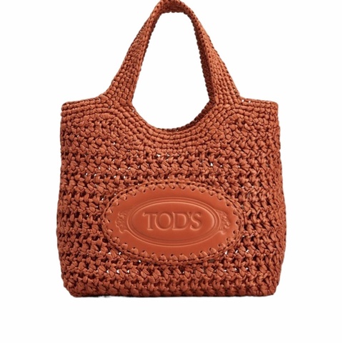 Tod's 女士 草編和皮革迷你購物袋 25cm*12cm*21cm
